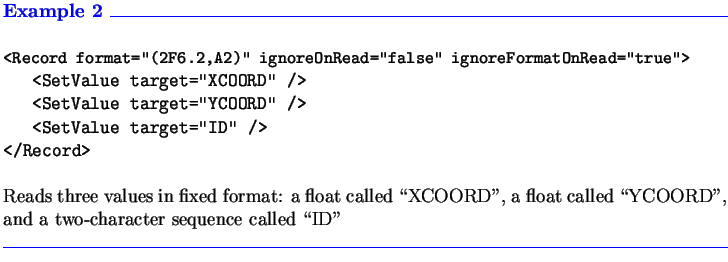 $\textstyle \parbox{6.3in}{\textcolor{blue}
{\textbf{Example 2 \hrulefill}}\\
\...
...'', and a two-character sequence called \lq\lq ID''
\\ \textcolor{blue}{\hrulefill}}$