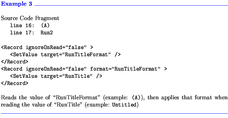 $\textstyle \parbox{6.3in}{\textcolor{blue}
{\textbf{Example 3 \hrulefill}}\\
\...
...e of \lq\lq RunTitle'' (example: \texttt{Untitled})
\\ \textcolor{blue}{\hrulefill}}$