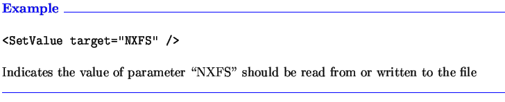 $\textstyle \parbox{6.3in}{\textcolor{blue}
{\textbf{Example \hrulefill}}\\
\pa...
...'' should be read from or written
to the file
\\ \textcolor{blue}{\hrulefill}}$
