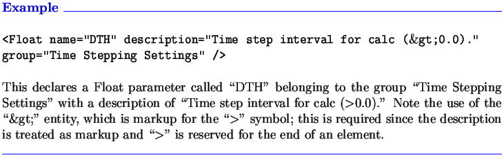 $\textstyle \parbox{6.3in}{\textcolor{blue}
{\textbf{Example \hrulefill}}\\
\pa...
...\lq $>$''
is reserved for the end of an element.
\\ \textcolor{blue}{\hrulefill}}$